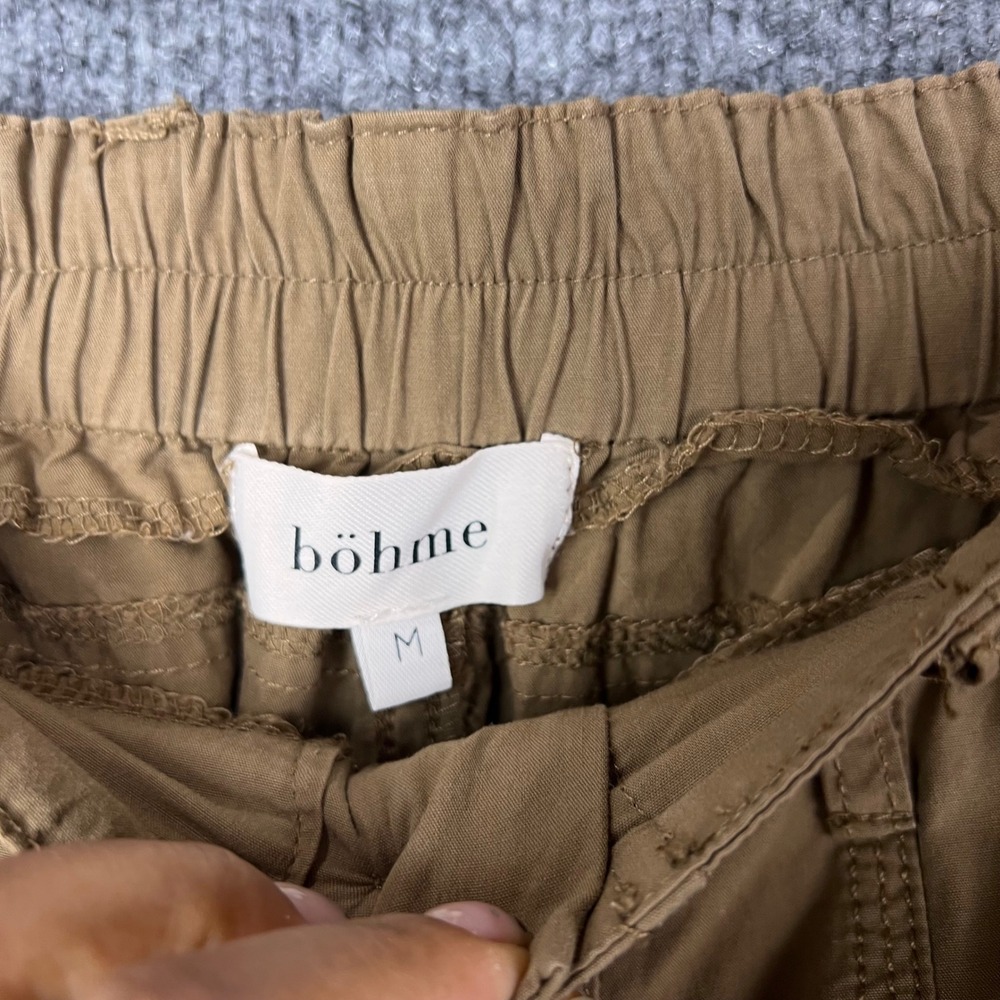 Böhme Cargo Pants Womens Medium Brown Excellent Wide Leg Elastic Waist Utility - Picture 8 of 10